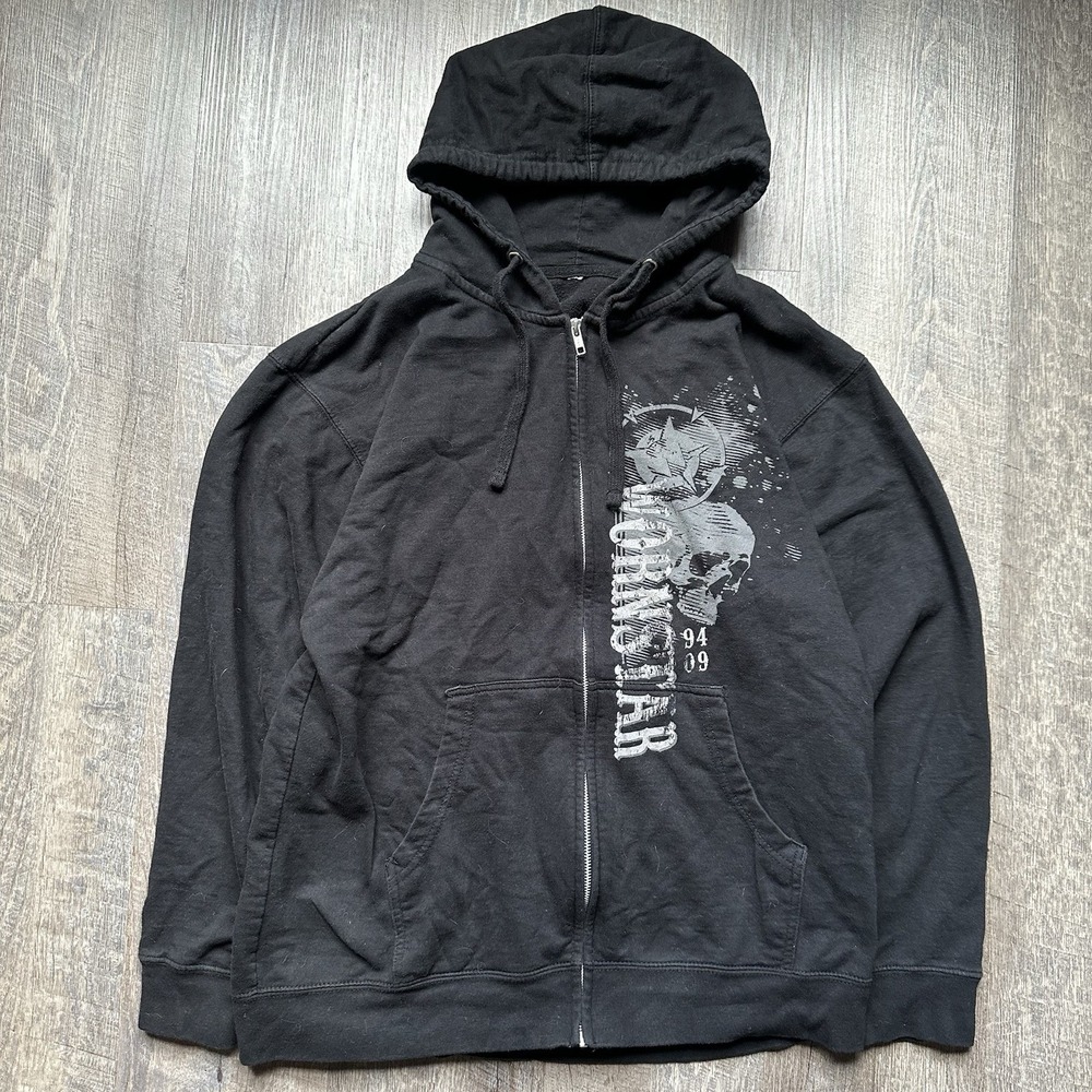 Wornstar Men's Skull  Big Graphic‎ Y2K Rock M ? Hoodie zip Grunge Southpole